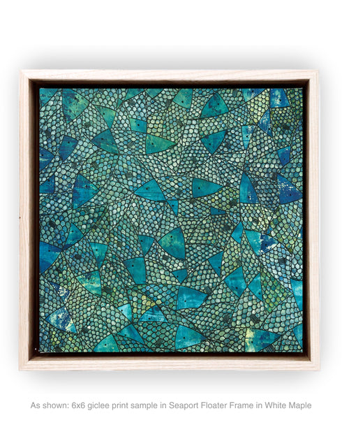 Blue Green Sardines | Framed Giclee Print on Canvas